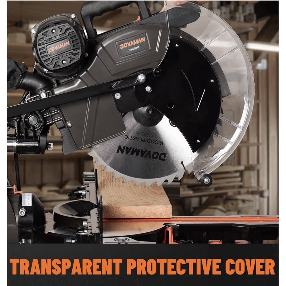 Dovaman 12-Inch Dual-Bevel Sliding Compound Miter Saw Ambidextrous & Laser Guide - Picture 13 of 16
